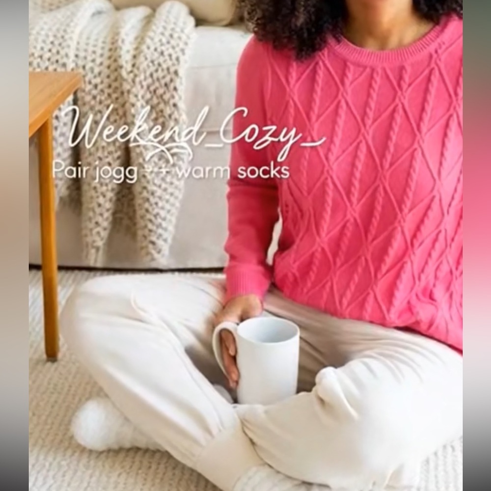 Tommy Hilfiger crew neck Barbie pink sweater